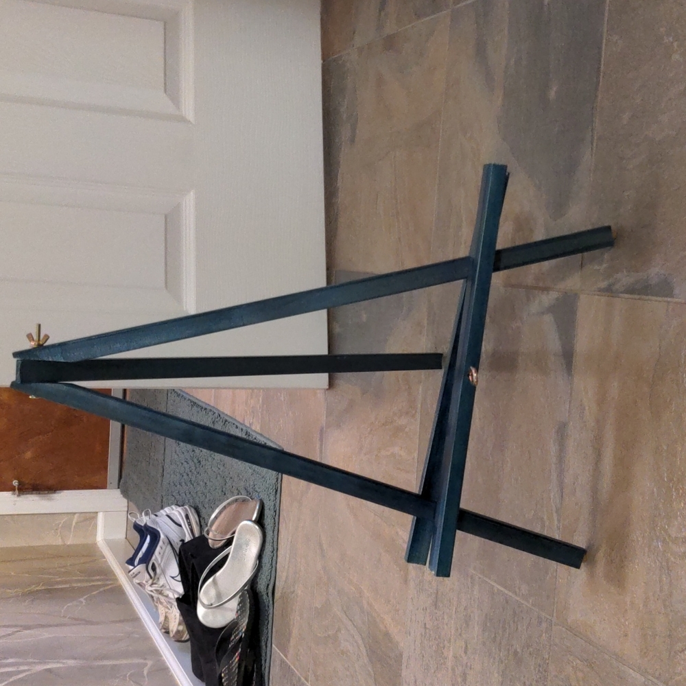 Blue artwork display stand